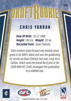 2009 Select AFL Champions - Draft Rookies #DR6 Chris Yarran Back